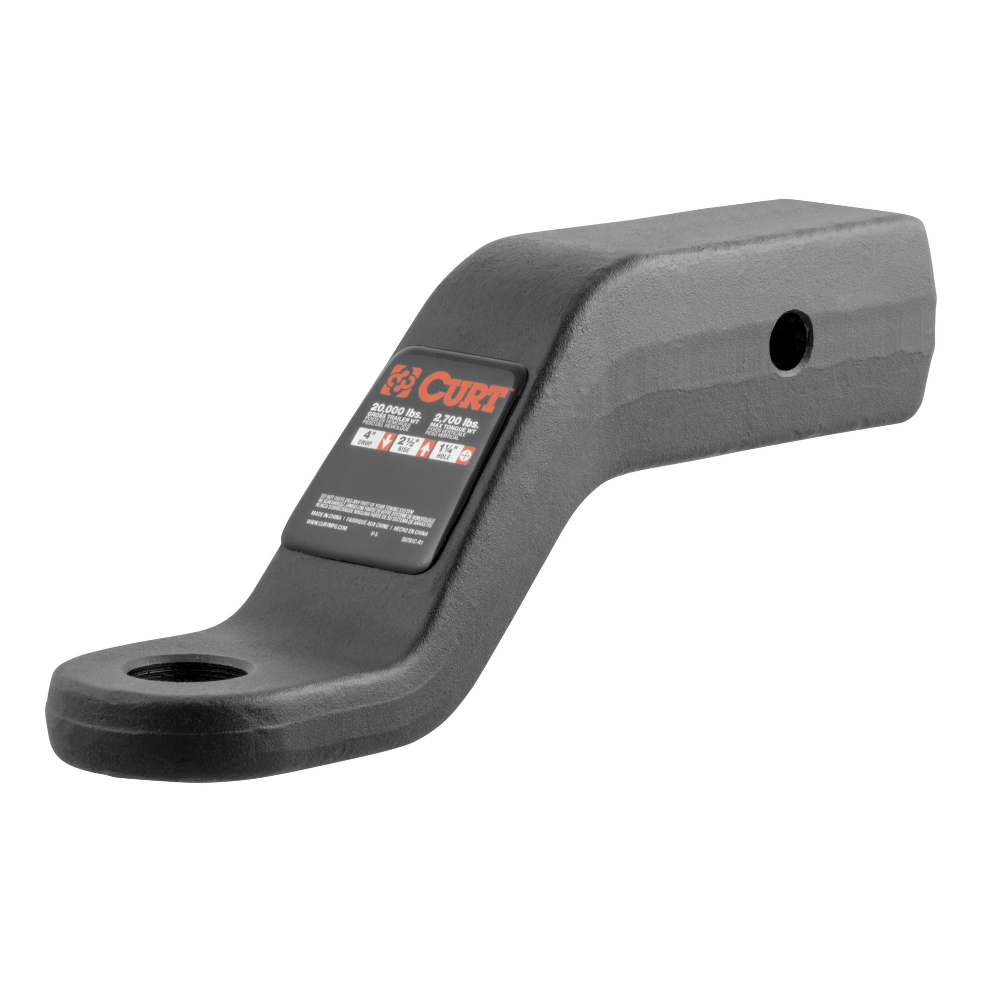 Curt Manufacturing, Commercial Duty Forged Ball Mount (2-1/2in. Shank, 4in. Drop), Model# 45458